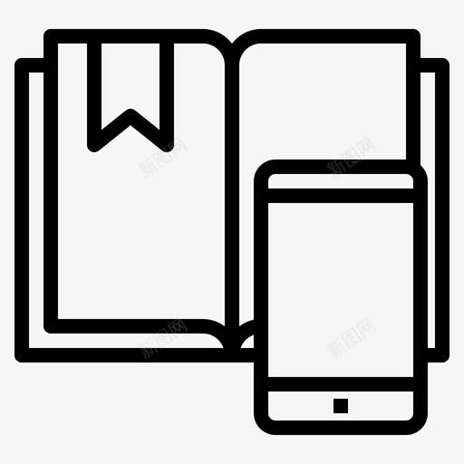 电子书第6册线性图标svg_新图网 https://ixintu.com 6册 电子书 线性