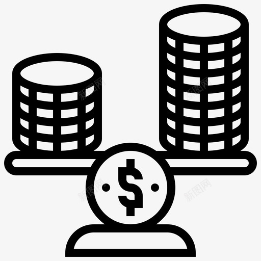 余额会计21线性图标svg_新图网 https://ixintu.com 会计 余额 线性