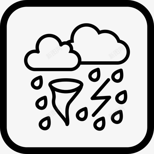 坏天气雨风暴图标svg_新图网 https://ixintu.com 天气 风暴 龙卷风