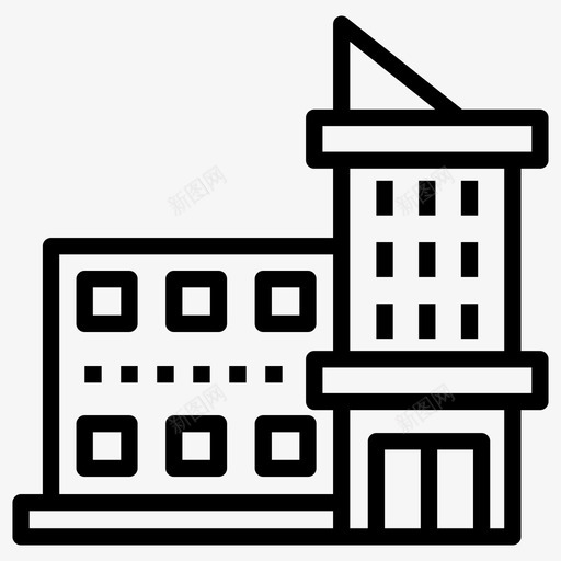 办公楼写字楼商业楼图标svg_新图网 https://ixintu.com 中心 元素 写字楼 办公楼 商业 商业楼 城市 建筑 现代 购物中心 集合
