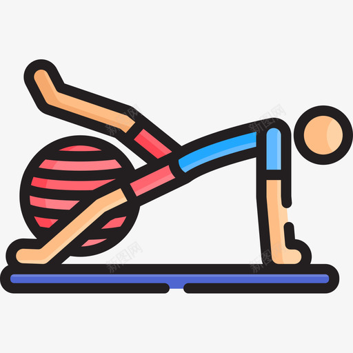 普拉提普拉提4线性颜色图标svg_新图网 https://ixintu.com 普拉 线性 颜色