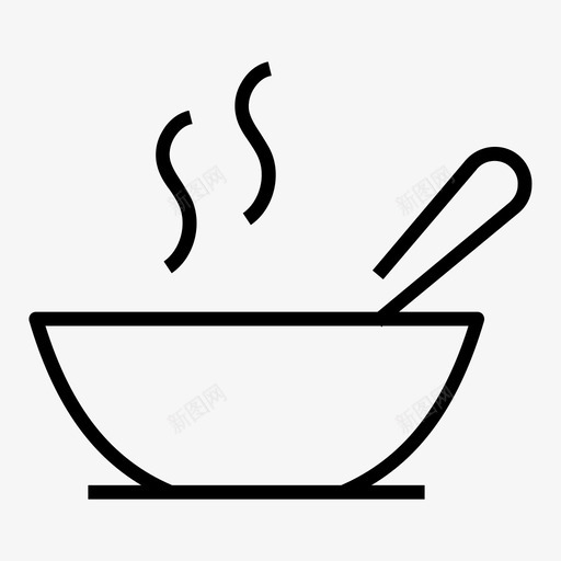 热汤食物咖啡店线路图标集1svg_新图网 https://ixintu.com 咖啡店线路图标集1 热汤 食物