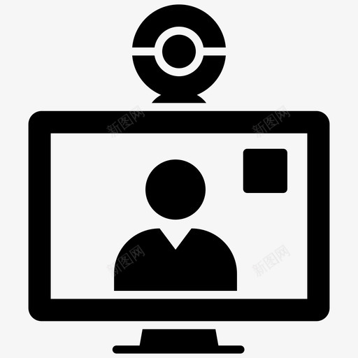 视频通话在线通信系统在线对话图标svg_新图网 https://ixintu.com 在线对话 在线通信系统 广告 视频聊天 视频通话 通信和网络字形矢量图标集