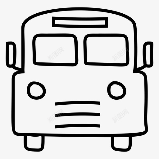 校车面包车车辆图标svg_新图网 https://ixintu.com 交通工具 大学 学校 拼贴 教育 整套 校车 贴画 车辆 面包车