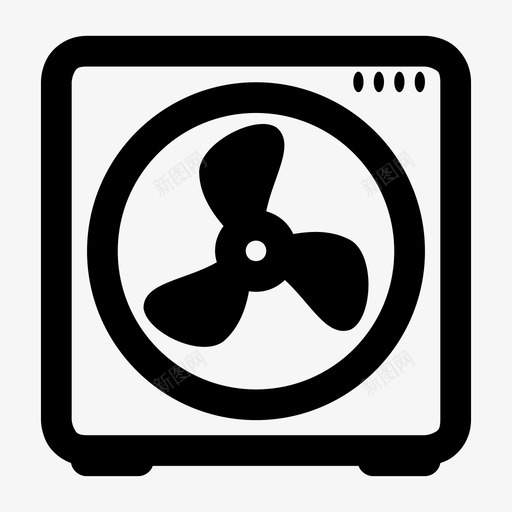 风扇空气吹风图标svg_新图网 https://ixintu.com 冷却 吹风 旋转 涡轮 空气 风扇