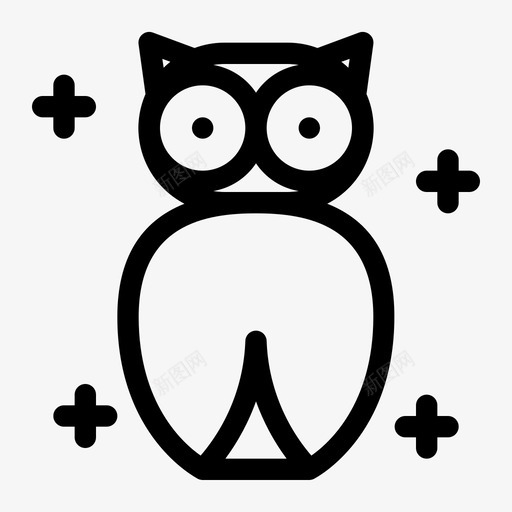 猫头鹰鸟服装图标svg_新图网 https://ixintu.com 万圣节 服装 猫头鹰 轮廓 鬼魂