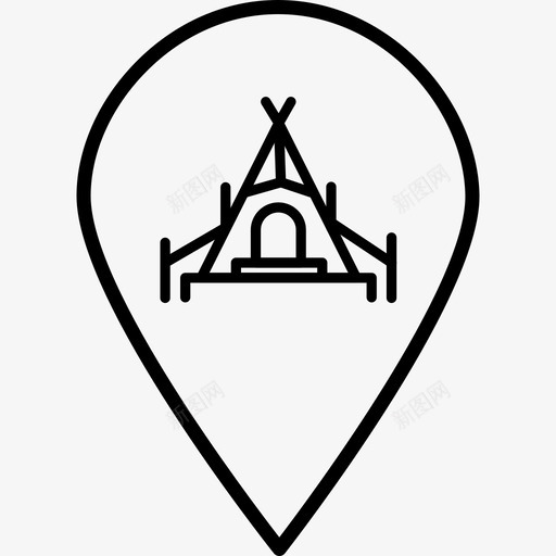 营地露营地图针图标svg_新图网 https://ixintu.com 地图针 地图针v29 帐篷 自然 营地 露营