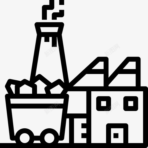 煤厂能源44线性图标svg_新图网 https://ixintu.com 煤厂 线性 能源