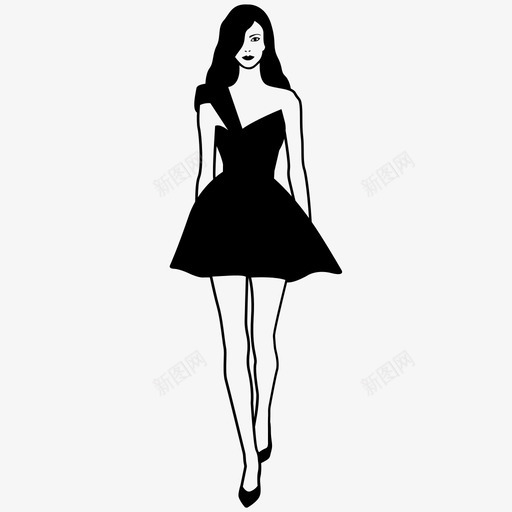 女人时尚模特图标svg_新图网 https://ixintu.com 女人 年轻女人 时尚 模特