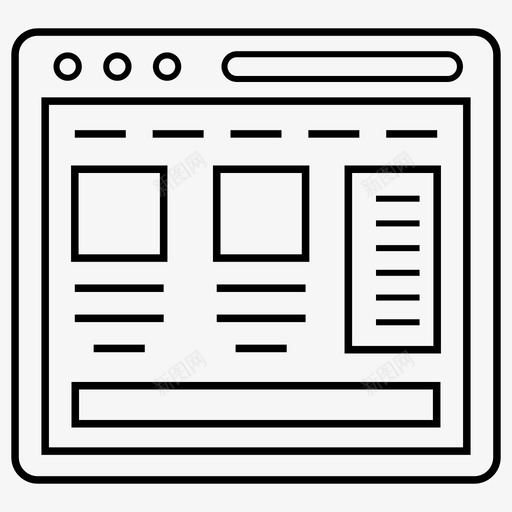 网页界面公司网站用户界面图标svg_新图网 https://ixintu.com 公司网站 用户界面 用户界面套件线向量图标 网站流线框布局 网页布局 网页界面 网页设计