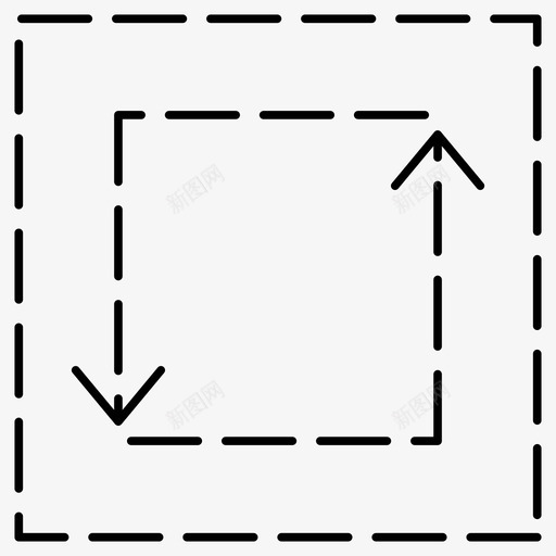 方向箭头旋转图标svg_新图网 https://ixintu.com 图标 方向 旋转 箭头 虚线