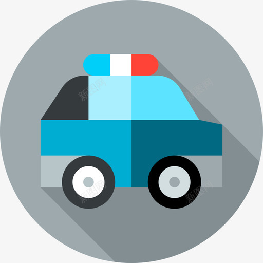 警车紧急9号平的图标svg_新图网 https://ixintu.com 平的 紧急9号 警车