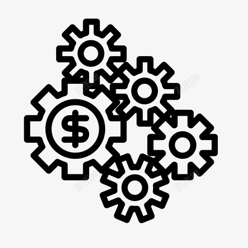 装备金融金钱图标svg_新图网 https://ixintu.com 商业和金融 成功 装备 设置 金融 金钱