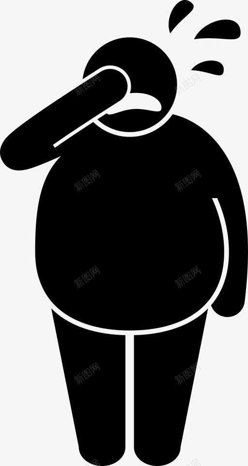 胖子哭伤心流泪图标svg_新图网 https://ixintu.com 伤心 棒棒身材胖子的动作和姿势 流泪 胖子哭