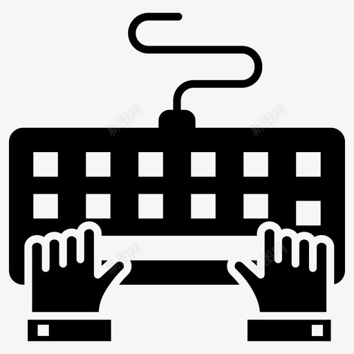 键盘电脑板控制键图标svg_新图网 https://ixintu.com 打字 控制键 游戏开发和网站应用字形矢量图标集 电脑板 硬件 键盘