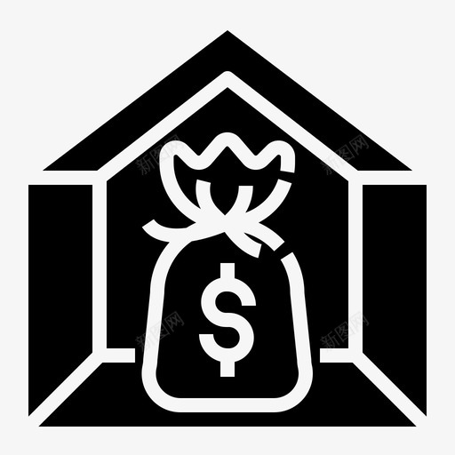 房屋预算建筑装修图标svg_新图网 https://ixintu.com 家居装饰 建筑 房屋 装修 费用 预算