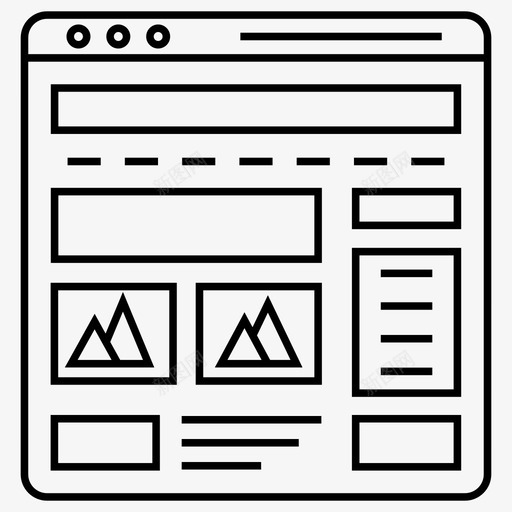 浏览器页面响应式web仪表板图标svg_新图网 https://ixintu.com siteflow线框布局ui套件线向量图标集 web仪表板 web布局 web设计 响应式设计 浏览器页面
