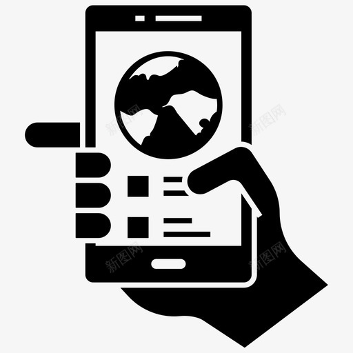 移动网络全球接入全球连接图标svg_新图网 https://ixintu.com 一组 全球 字形 手机 托管 接入 数据 移动 移动网 网络 连接