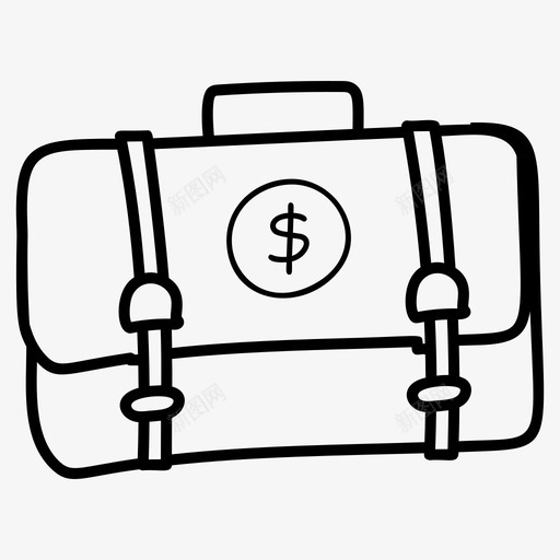 钱袋公文包手提包图标svg_新图网 https://ixintu.com 一套 公文包 向量 手提包 手提箱 投资 组合 货币 金融 钱袋 银行
