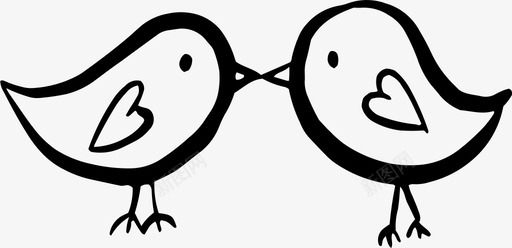 爱情鸟情侣心图标图标