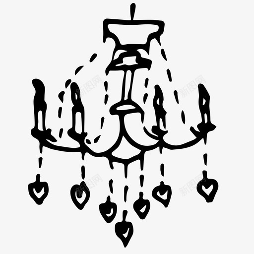 枝形吊灯照明器灯图标svg_新图网 https://ixintu.com 吊灯 枝形 灯笼 照明器
