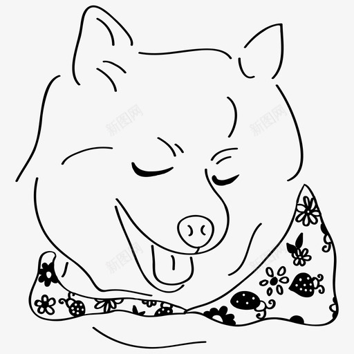狗用手帕微笑动物可爱图标svg_新图网 https://ixintu.com 动物 可爱 尼亚 微笑 手帕 斑比 波美拉 狗用 线条
