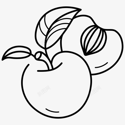 桃子半健康图标svg_新图网 https://ixintu.com 健康 半 多汁水果 有机饮料 桃子 油桃