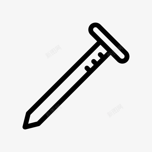 钉子木匠工具图标svg_新图网 https://ixintu.com 工具 木匠 木匠工具轮廓 钉子