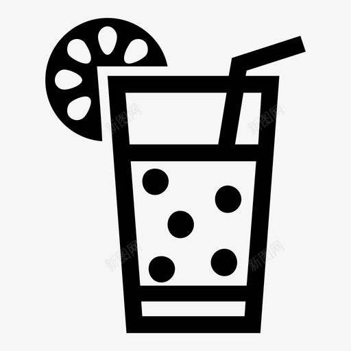 果汁饮料食物图标svg_新图网 https://ixintu.com 果汁 橙汁 水果 玻璃杯 食物 饮料