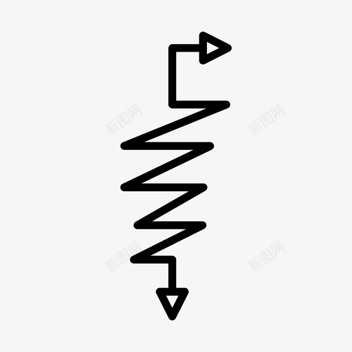 箭头弓导航图标svg_新图网 https://ixintu.com 导航 弓 弹簧 箭头 箭头双头线 锯齿形