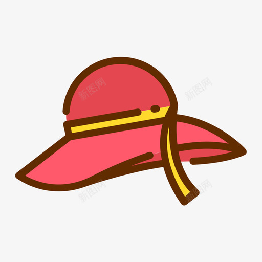 帕梅拉帽夏季102线性颜色图标svg_新图网 https://ixintu.com 夏季102 帕梅拉帽 线性颜色