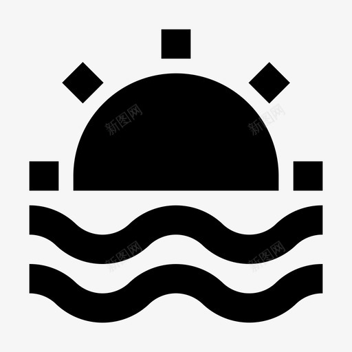 能量与能量海滩早晨图标svg_新图网 https://ixintu.com 24像素 大海 日出 日落 早晨 海滩 能量 雕文