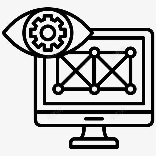 网络眼计算机网络监控图标svg_新图网 https://ixintu.com 向量 图标 技术 控制论 机械 概念 现代 网络 网络安全 网络监控 计算机