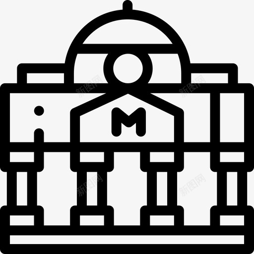 博物馆城市14号楼线性图标svg_新图网 https://ixintu.com 14号楼 博物馆 城市 线性