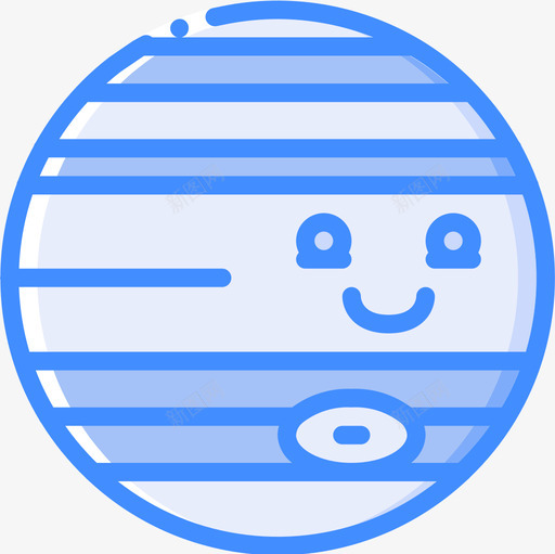 木星可爱的图标5蓝色svg_新图网 https://ixintu.com 可爱的图标5 木星 蓝色