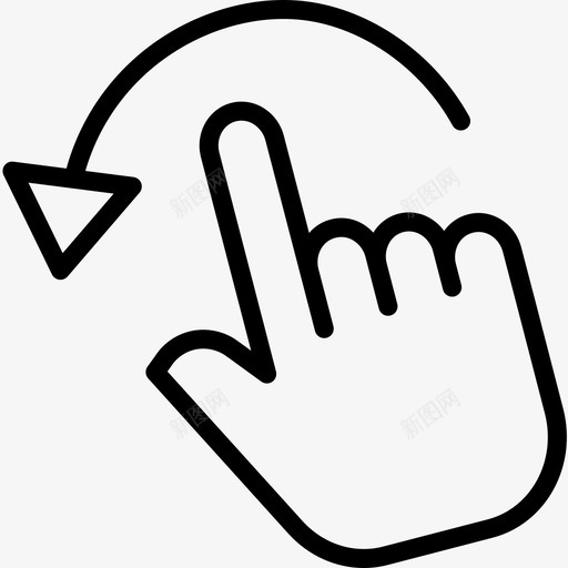 旋转手势9线性图标svg_新图网 https://ixintu.com 手势 旋转 线性