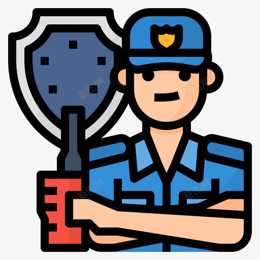 保安职业13肤色线图标svg_新图网 https://ixintu.com 保安 职业13 肤色线