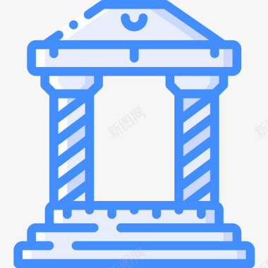 希腊神庙希腊神话22蓝色图标图标