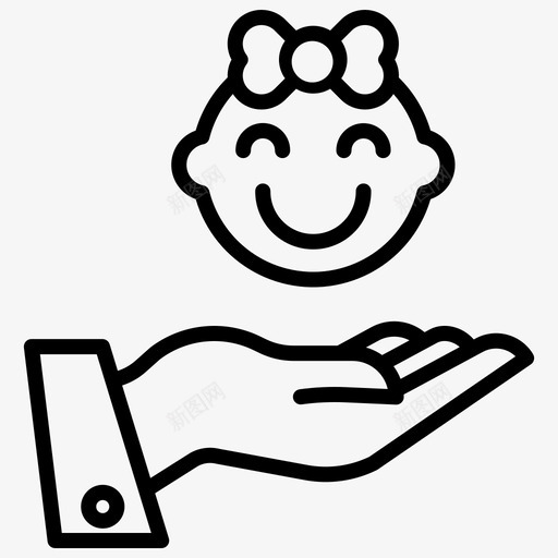 女婴婴儿116轮廓图标svg_新图网 https://ixintu.com 女婴 婴儿116 轮廓