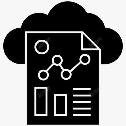 云数据云图云服务图标svg_新图网 https://ixintu.com 一组 云图 向量 图标 字形 托管 技术 数据 服务