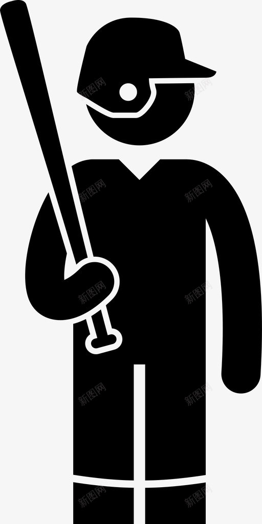 棒球运动员击球手站立图标svg_新图网 https://ixintu.com 击球手 棒球运动员 站立