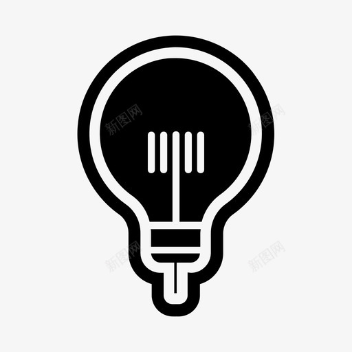 黑色灯泡想法灯泡图标svg_新图网 https://ixintu.com 想法 灯泡 黑色