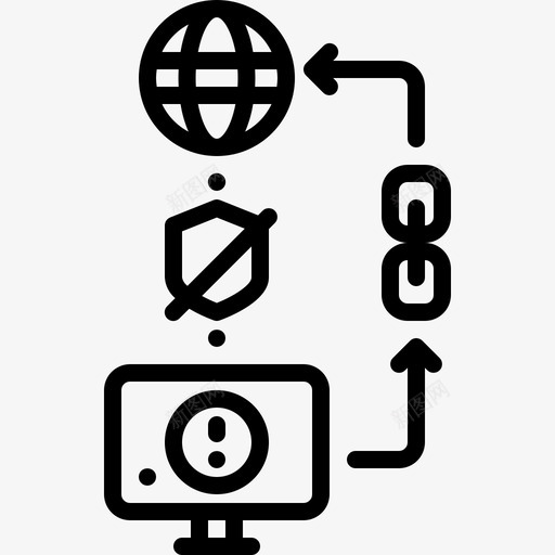 不安全链接计算机internet图标svg_新图网 https://ixintu.com internet 下载 不安全 不安全链接 警告 计算机