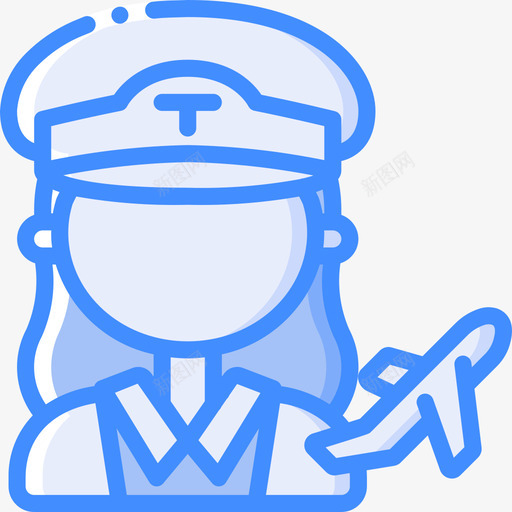 飞行员职业22蓝色图标svg_新图网 https://ixintu.com 职业 蓝色 飞行员