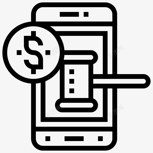 拍卖投标商务图标svg_新图网 https://ixintu.com 商务 在线 投标 拍卖 数字 移动 银行 销售