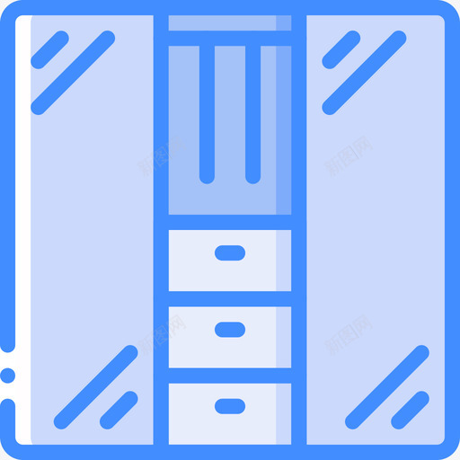 衣柜室内24蓝色图标svg_新图网 https://ixintu.com 室内设计 蓝色 衣柜