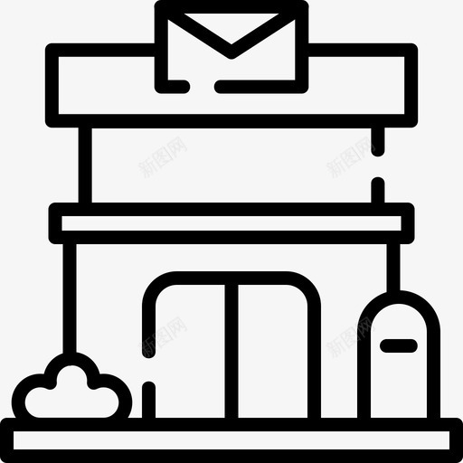 邮政局城市11号楼直线图标svg_新图网 https://ixintu.com 11号楼 城市 直线 邮政局
