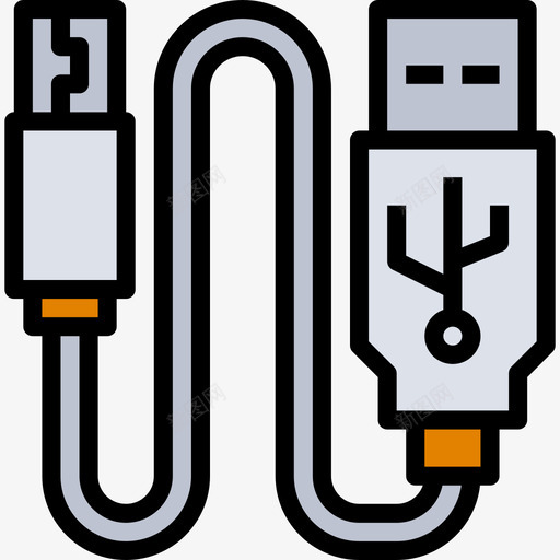 彩色Usb线状配件3个图标svg_新图网 https://ixintu.com 3个 Usb 彩色 线状 配件