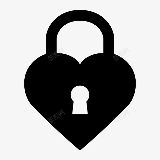 钥匙心安全锁图标svg_新图网 https://ixintu.com 安全 钥匙