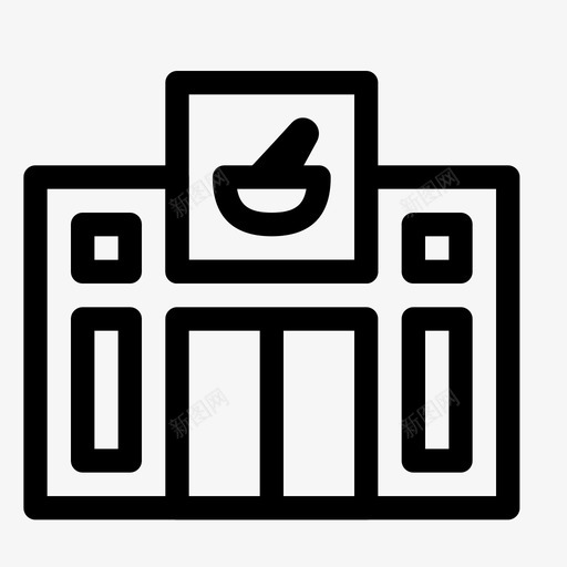 药房大楼一般健康线图标svg_新图网 https://ixintu.com 一般健康线图标 大楼 药房